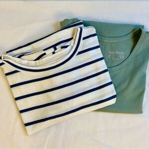 New QVC Anybody 2 Pack Cotton Essentials Tank and Tee Set / large